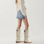 VBDB Women's Knee High Boots Square Toe Chunky Block Heel Long Boots for Women Comfortable Low Heel Womens Boots
