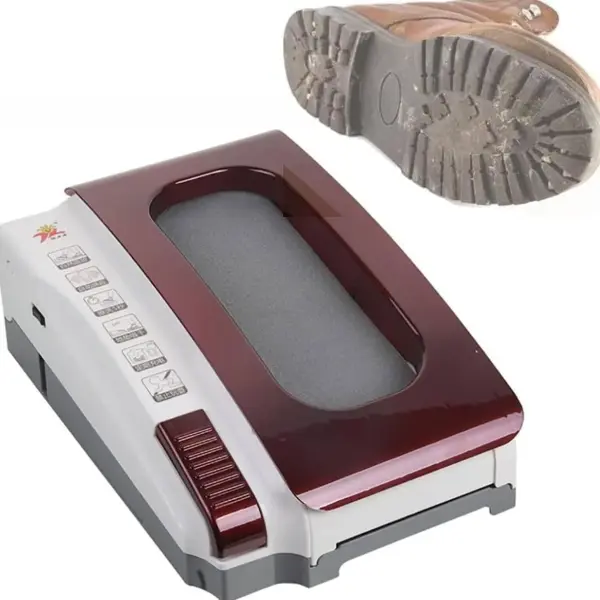 Automatic Rechargeable Shoe Cleaner & Polisher - Waterless Cleaning Brush for Home & Hotel Entrances, Ideal for Sales Centers - Red Color, Effortless Shoe Care Solution