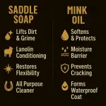 Leather Boot Care Kit – Mink Oil, Saddle Soap for Leather, Applicators & Cloth – Leather Care Kit, Boot Leather Care Kit, Leather Shoe Care Kit for Cowboy Boots, Work Boots, Shoes, and Tack