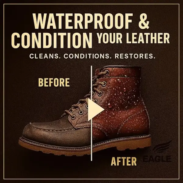 Leather Boot Care Kit – Mink Oil, Saddle Soap for Leather, Applicators & Cloth – Leather Care Kit, Boot Leather Care Kit, Leather Shoe Care Kit for Cowboy Boots, Work Boots, Shoes, and Tack