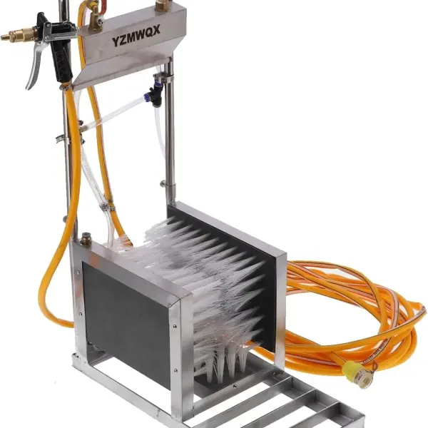 Tnfeeon Rain Boot Scrubber, Stainless Steel Boot Cleaning Machine with Hard Brush, Automatic Shoe Washer, 28 X 54 X 85 Cm, for Farm Garden Barn Outdoor Mud Cleaning