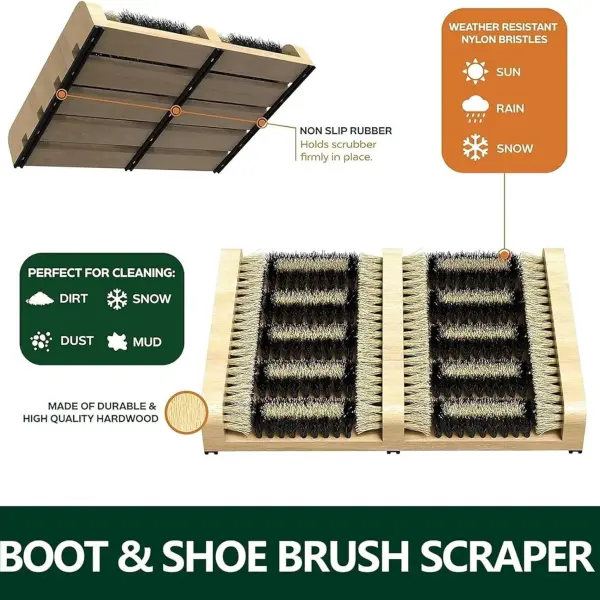 Heavy Duty Outdoor Shoe Brush - Powerful Deep Cleaning Boot Scrubber for Dirt, Mud & Sand - Ideal for Sneakers, Rain Boots, Hiking Shoes & All Outdoor Footwear