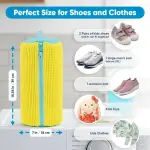 Shoe Washing Machine Bag – 2 Pcs Reusable Laundry Shoe Bag, 360° Deep Cleaning Sneaker Washing Bag, Durable Mesh Net with Zipper Protection, Fits All Shoe Types & Sizes (2 PCS Yellow)