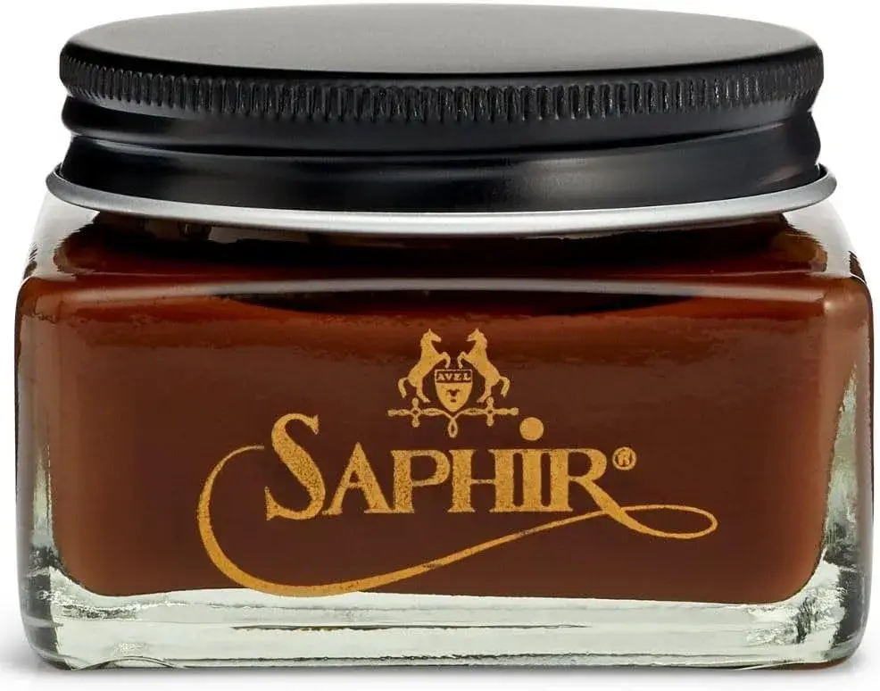 Saphir Medaille d'Or Pommadier Cream 75ml – Natural Cream Leather Shoe Polish, Leather Conditioner for Boots, Handbags