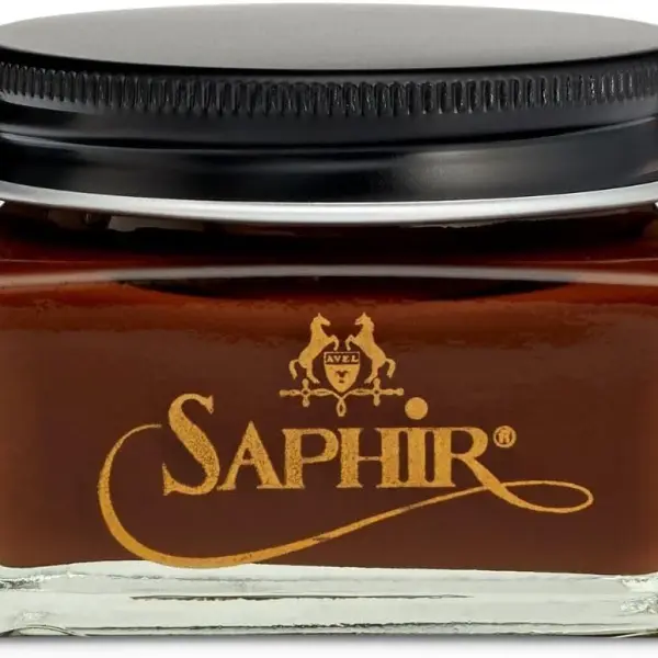 Saphir Medaille d'Or Pommadier Cream 75ml – Natural Cream Leather Shoe Polish, Leather Conditioner for Boots, Handbags