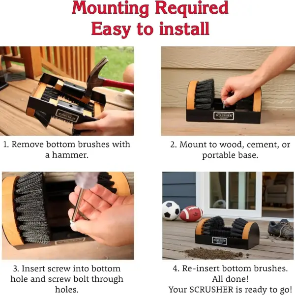 The Original Scrusher Boot & Shoe Cleaner, Durable Weather Resistant Outdoor Shoe Brush