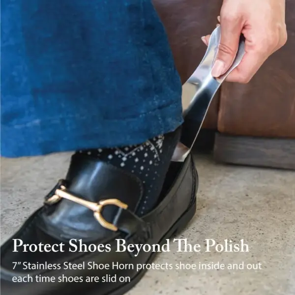 FootFitter Premium Leather Shoe Shine Kit – Complete Polish Cream, Cleaner, Brush & Shoe Care Set for Footwear in Metal Tin