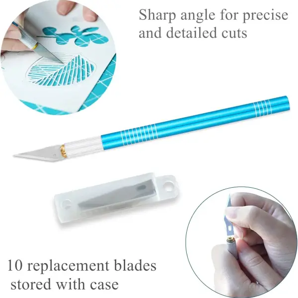 Headley Tools Rotary Cutter Set - 45mm Fabric Cutter, 5 Extra Rotary Blades, A3 Cutting Mat, Quilting Ruler and Sewing Clips, Craft Knife Set, Ideal for Crafting, Sewing, Patchworking,Turquoise