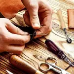 Leather Sewing Kit Leather Craft Tools Set Kit Leather Craft Punch Tools Kit Stitching Carving Working Hand Sewing Saddle Groover(Color:L28)