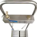 Stainless Steel Boot Scrubber with Water Spray Gun - Heavy-Duty Shoe Cleaner for Farms, Ranches, and Construction Sites - Essential Footwear Cleaning Tool