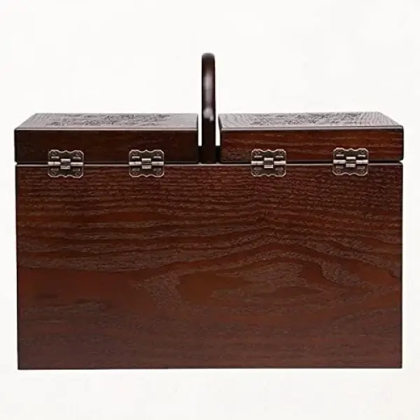 Sewing Box with 2 Drawers - Convenient Storage Basket for Home and Embroidery - Organize Sewing Tools in Compartment - Easy to Carry