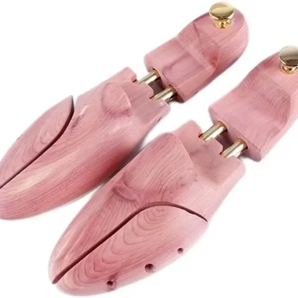 JSEIAJB 1 Pair Twin Tube Red Cedar Wood Shoe Last Adjustable Shoe Shaper Men's Shoe Tree