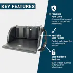 Skil-Care Comfort Foot Cradle, Fits 16”–18” Footrest for Wheelchairs, Adjustable Foot Cushion Support with Hook and Loop Fittings, Wipe-Clean Black Nylon, 703410