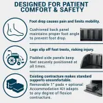Skil-Care Comfort Foot Cradle, Fits 16”–18” Footrest for Wheelchairs, Adjustable Foot Cushion Support with Hook and Loop Fittings, Wipe-Clean Black Nylon, 703410