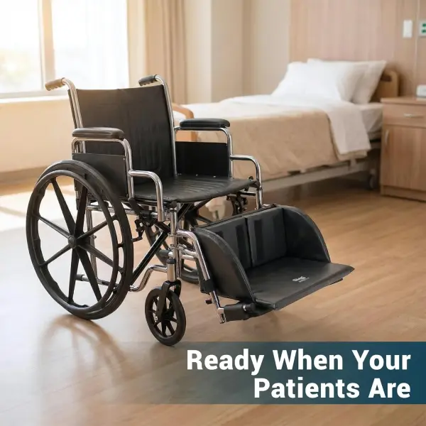 Skil-Care Comfort Foot Cradle, Fits 16”–18” Footrest for Wheelchairs, Adjustable Foot Cushion Support with Hook and Loop Fittings, Wipe-Clean Black Nylon, 703410