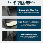 Skil-Care Comfort Foot Cradle, Fits 16”–18” Footrest for Wheelchairs, Adjustable Foot Cushion Support with Hook and Loop Fittings, Wipe-Clean Black Nylon, 703410