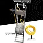 Stainless Steel Boot Cleaning Brush with Automatic Water Spray Gun - 360° Mud Removal Tool for Garden and Outdoor Use, Durable Shoe Scraper