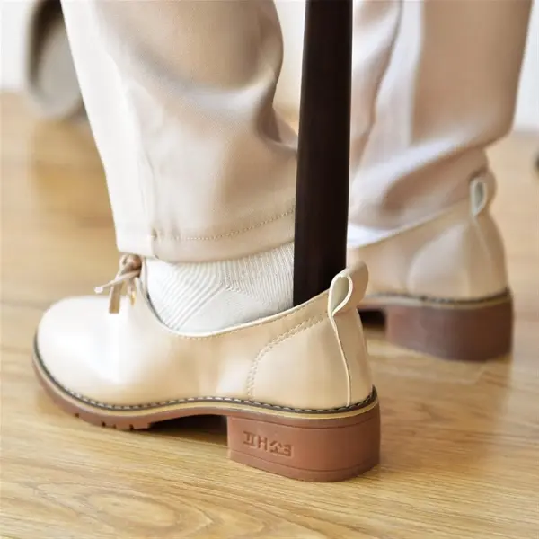Extra Long Wooden Shoe Horn with Stable Base Boot Spoon, Shoe Spoon, Easy Wear Helper for Seniors, Kids, Adults, Boot Spoons, Shoehorns for Easy Dressing,A65