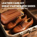 CHMI 16PCS Leather Shoe Polish Kit,Shoe Shine Kit with Black/Brown Shoe Polish,Shoe Bruhses for Leather Boot Care and Cleaning,Shoe Shine Gifts for Men