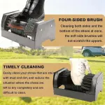 Outdoor Boot Cleaner Brush with Handle - Floor-Mount Boot Scrubber for Easy Entrance Cleaning - Durable T-Handle Design for Stability and Efficiency