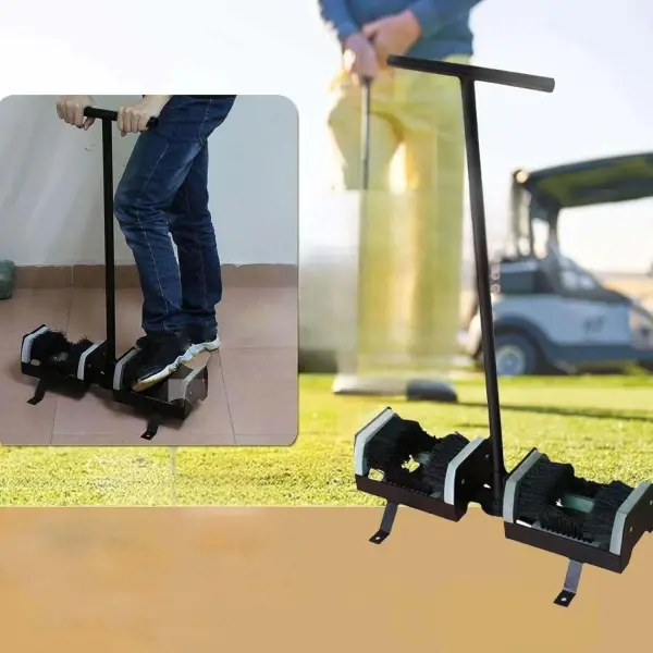 Outdoor Boot Cleaner Brush with Handle - Floor-Mount Boot Scrubber for Easy Entrance Cleaning - Durable T-Handle Design for Stability and Efficiency