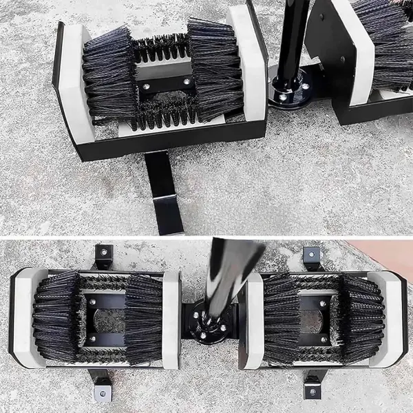 Outdoor Boot Cleaner Brush with Handle - Floor-Mount Boot Scrubber for Easy Entrance Cleaning - Durable T-Handle Design for Stability and Efficiency