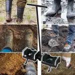 Outdoor Boot Cleaner Brush with Handle - Floor-Mount Boot Scrubber for Easy Entrance Cleaning - Durable T-Handle Design for Stability and Efficiency