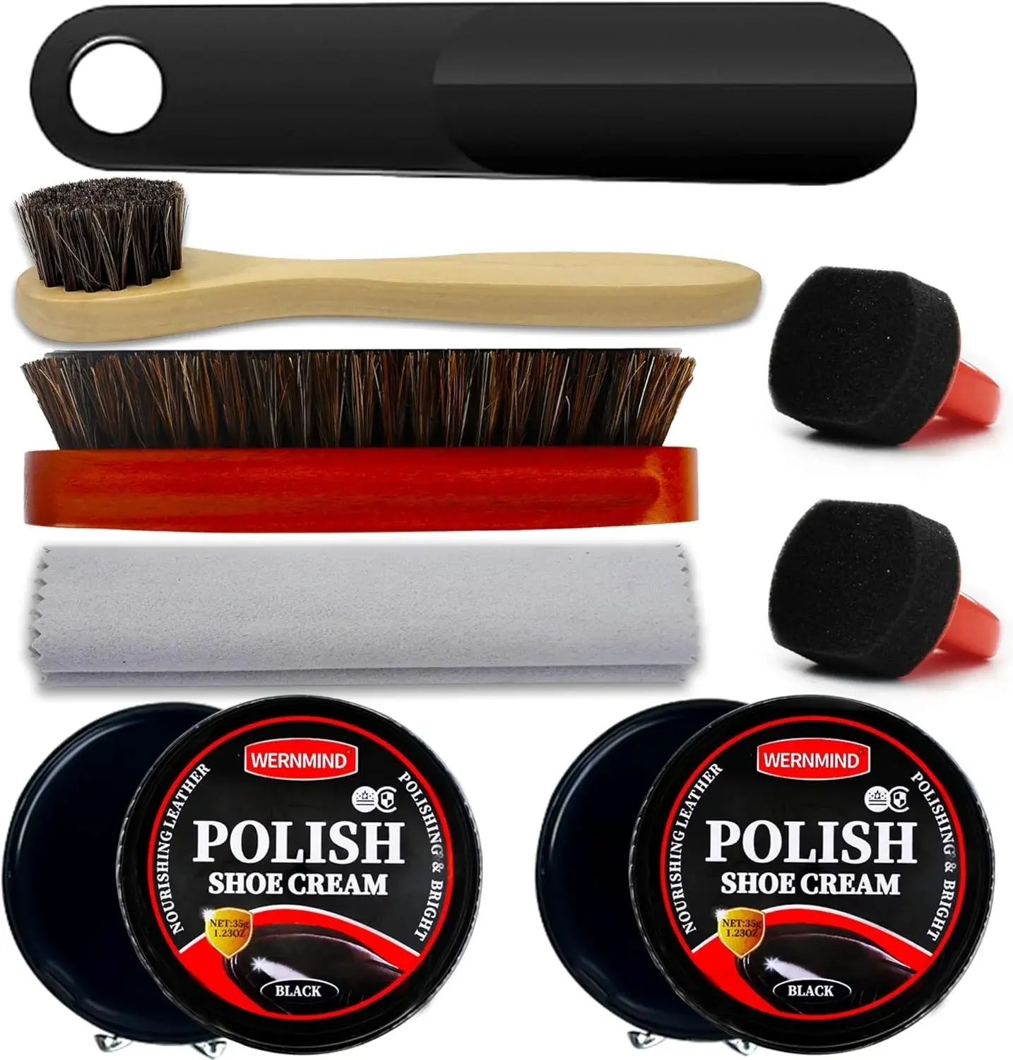 Black Brown Shoe Polish Kit Saddle Soap Mink Oil Shoe Shine Kit Boots Leather Conditioner Cream Wax Care Set