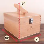 FootFitter Beech Wood Valet Box, Premium Shoe Shine Organizer with Classic Storage for Polish, Brushes, Cloths & Tools