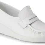 Nurse Mates Pennie Women's Shoes | Slip-Resistant Loafer | Stain-Resistant | Comfort Support | White