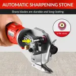 Cordless Electric Rotary Shear Cutter, Multi-layer Electric Fabric Scissors with 1.3"Cutting Thickness, for Cloth Fabric Leather and Carpet, Comes with 1 Battery, 2pcs blade, 14.4V