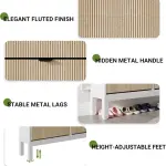 Shoe Storage Cabinet with 4 Flip Drawers, Entryway Cabinet with Adjustable Shelves, Can Accommodate 24 to 28 Shoes, Space-Saving Narrow Shoe Rack for Entryway, Hallway, Front Door, White Oak