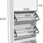 Shoe Cabinet with 3 Flip Drawers, Narrow Shoe Storage Cabinet, Freestanding Shoe Rack Organizer for Entryway, Hallway, White