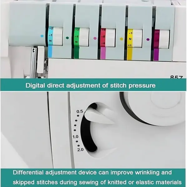 Digital Pressure Adjustment Coverstitch Machine - Industrial Sewing Machines with Adjustable Stitch Length for Precision and Versatility in Professional Sewing Projects.
