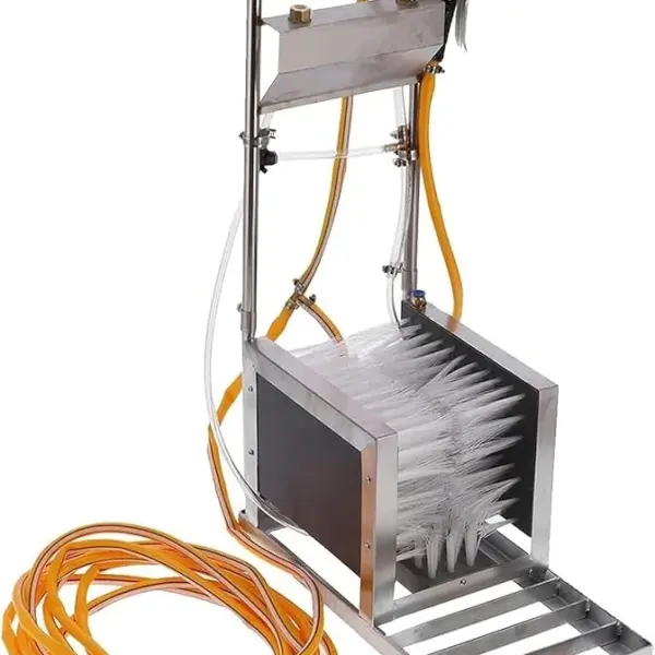 Boot Scrubber, Stainless Steel Automatic Footwear Cleaner with Water Spray Gun, Efficient Mud Remover for Livestock Farms