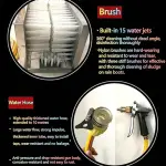Boot Cleaning Station, Stainless Steel Shoe Scraper Brush with Integrated Water Spray Gun for Deep Cleaning Mud Removal in Outdoor Farm and Garden Use