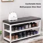 Multifunctional Shoe Care Stool Space Saving Entryway Bench & Stylish Seating for Living Room & Office Compact Storage Solution for Shoes & Accessories