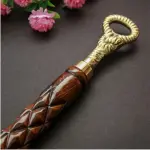 Wooden Shoe Horn with Brass Handle – Long Shoehorn for Men & Women – Handcrafted Wood & Brass Shoehorn – Easy Slip-On Shoe Helper – 62cm
