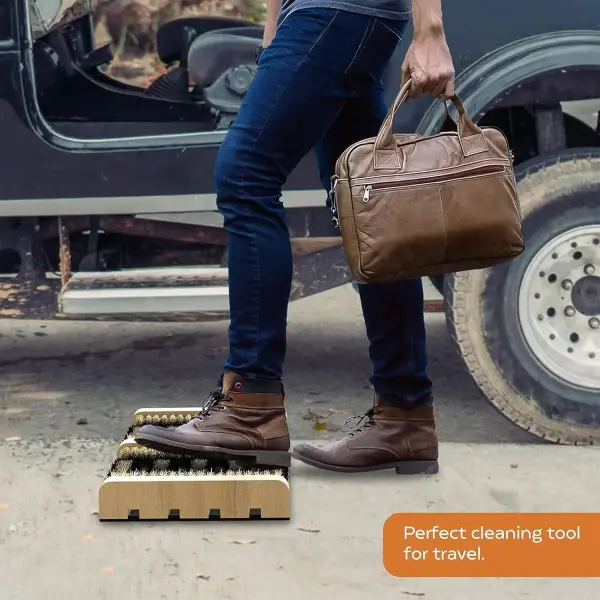 Heavy Duty Outdoor Shoe Brush - Deep Cleaning Boot Scrubber with Stable Base for Dirt, Mud & Sand - Ideal for Sneakers, Rain Boots, Work Boots & Hiking Shoes