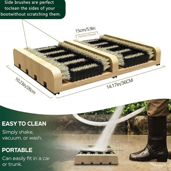 Heavy Duty Outdoor Shoe Brush - Deep Cleaning Boot Scrubber with Stable Base for Dirt, Mud & Sand - Ideal for Sneakers, Rain Boots, Work Boots & Hiking Shoes