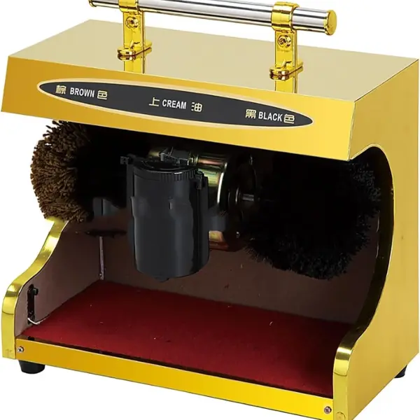 Stainless Steel Electric Shoe Polisher - Dual Brush Cleaner for Effortless Maintenance, Quiet Operation, Ideal for Home & Hotel Use, Keeps Shoes Shiny & Like New, Easy to Use