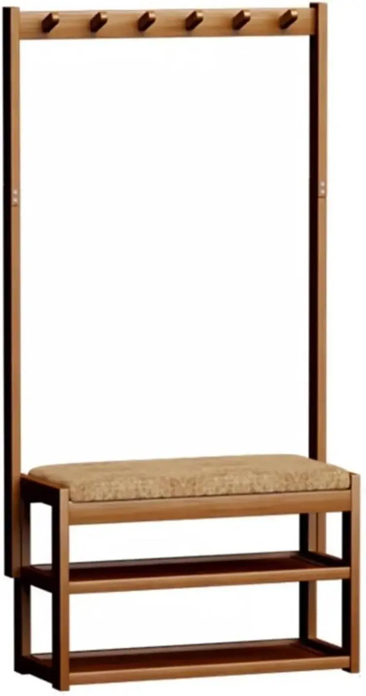 Shoe Rack for Entryway Shoe Rack for Entryway Coat Rack Shoe Bench, Bamboo Shoe Storage Bench with Cushion Padded Seat, 3-in-1 Hall Tree, Shoe Organizer Rack for Entryway Shoe Organizer