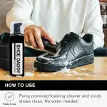 Shoe Cleaning Kit – Premium Foam Shoe Cleaner with Soft & Stiff Bristle Brushes and Microfiber Towel – Shoe Cleaner for Sneakers, Tennis, Gym, White Shoes, Leather, Mesh, Knit, Canvas & Nubuck, PU