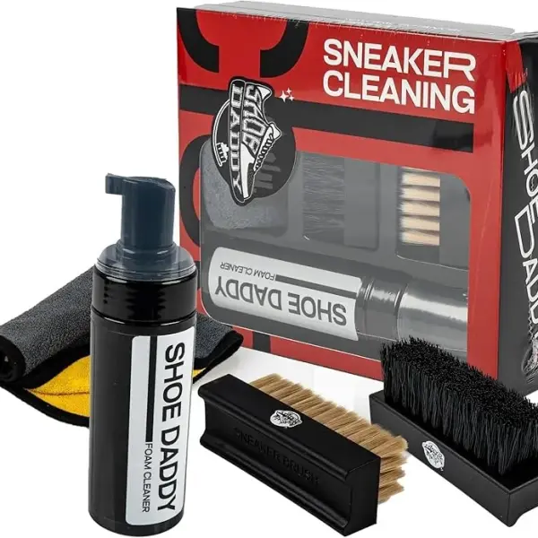 Shoe Cleaning Kit – Premium Foam Shoe Cleaner with Soft & Stiff Bristle Brushes and Microfiber Towel – Shoe Cleaner for Sneakers, Tennis, Gym, White Shoes, Leather, Mesh, Knit, Canvas & Nubuck, PU