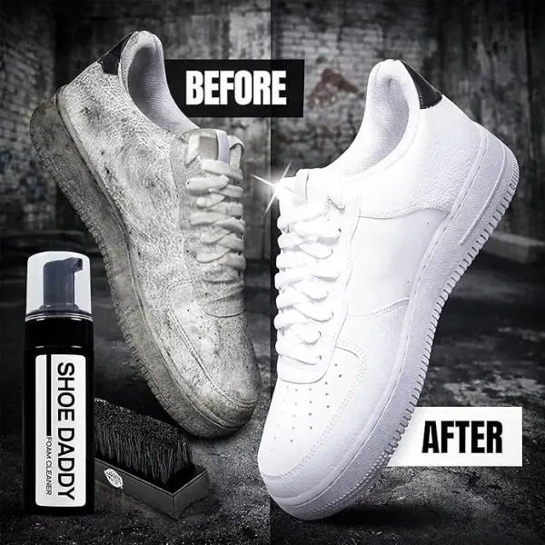 Shoe Cleaning Kit – Premium Foam Shoe Cleaner with Soft & Stiff Bristle Brushes and Microfiber Towel – Shoe Cleaner for Sneakers, Tennis, Gym, White Shoes, Leather, Mesh, Knit, Canvas & Nubuck, PU