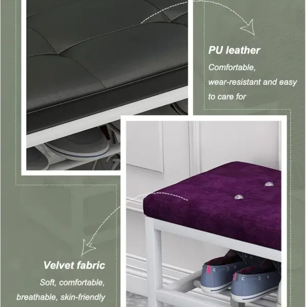 Multifunctional Shoe Care Stool Space Saving Entryway Bench & Stylish Seating for Living Room & Office Compact Storage Solution for Shoes & Accessories
