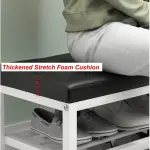 Multifunctional Shoe Care Stool Space Saving Entryway Bench & Stylish Seating for Living Room & Office Compact Storage Solution for Shoes & Accessories