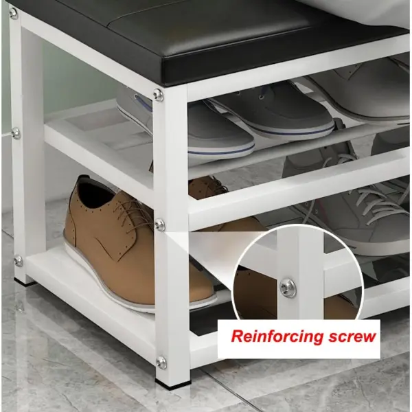 Multifunctional Shoe Care Stool Space Saving Entryway Bench & Stylish Seating for Living Room & Office Compact Storage Solution for Shoes & Accessories