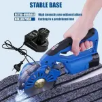 Electric Fabric Rotary Cutter - Adjustable Speed, Cuts 100mm to 125mm Thick Layers, Perfect for Leather & Multi-Layer Fabrics, Essential Sewing Tool for Efficient Cutting 110mm