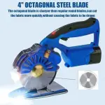 Electric Fabric Rotary Cutter - Adjustable Speed, Cuts 100mm to 125mm Thick Layers, Perfect for Leather & Multi-Layer Fabrics, Essential Sewing Tool for Efficient Cutting 110mm